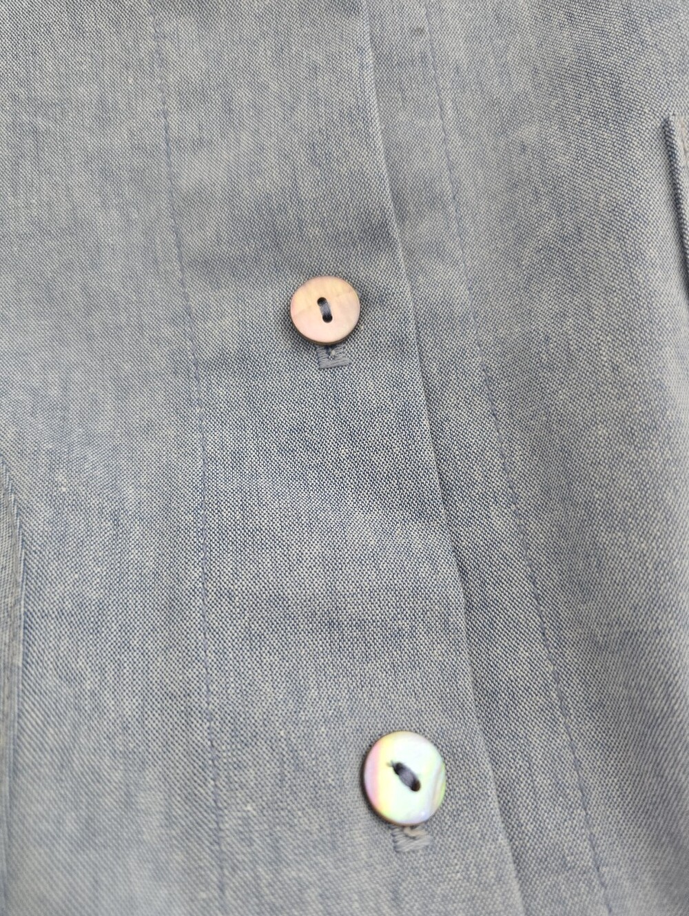 Vitamin Light Blue Minimilist Cotton Button Down Tie Sleeve Shirt Top M - Picture 4 of 9